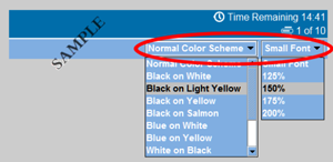 font and color scheme options